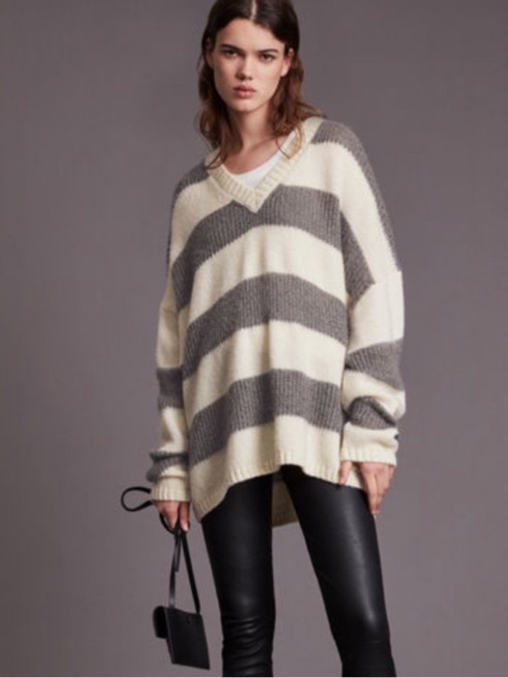 All saints Lou Sparkle V-neck Sweater size medium